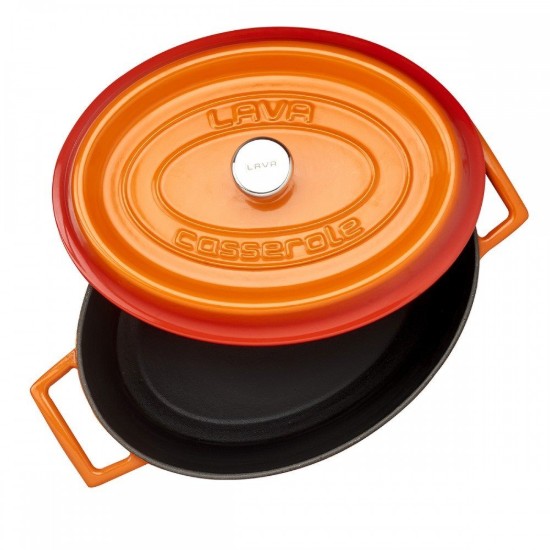 Casseruola ovale, ghisa, 27cm/3,91L "Trendy", arancione - LAVA