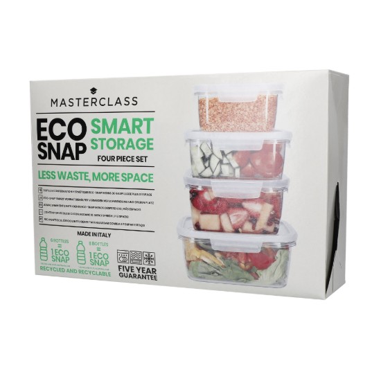 Set med 4 "Eco Smart Snap" matförvaringsbehållare, "MasterClass" – Kitchen Craft