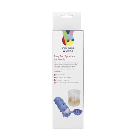 Spherical mould for ice, 21.5 × 7 × 4 cm, silicone, blue – made by Kitchen Craft