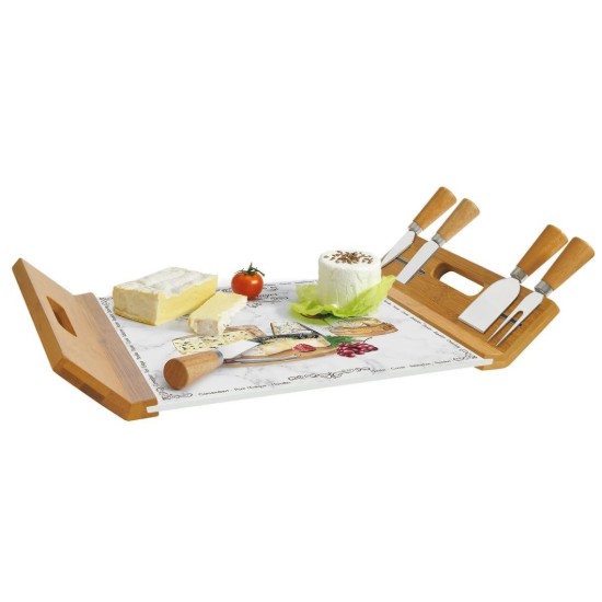 Set 5 pezzi per servire formaggi, 44x28cm, "Les Fromages" - Easy Life