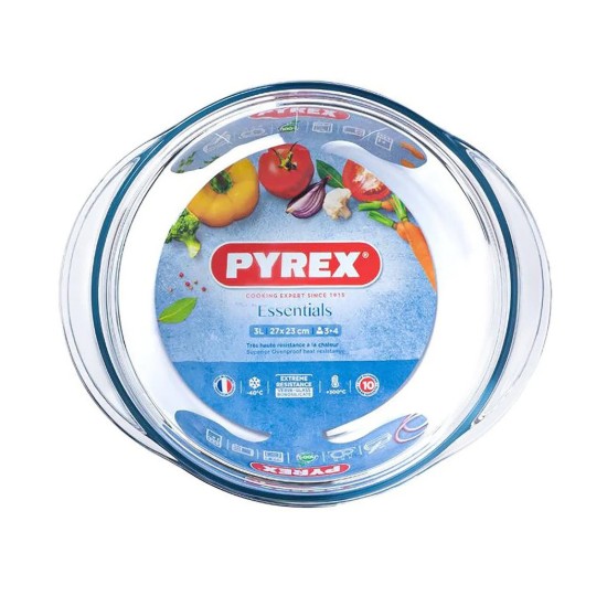 Piatto rotondo, in vetro resistente al calore, 2,2 L + 0,8 L, "Essentials" - Pyrex