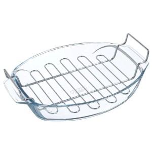 Ovale braadpan met rooster, hittebestendig glas, 4 L, "Let's Share" - Pyrex