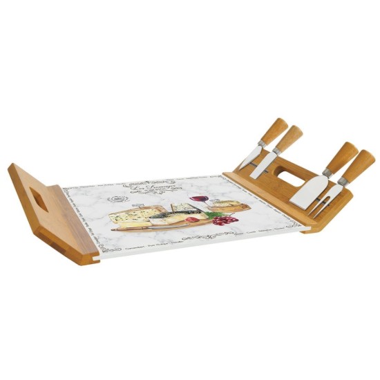 Set 5 pezzi per servire formaggi, 44x28cm, "Les Fromages" - Easy Life