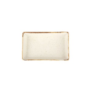 Plate for serving breakfast, porcelain, 13 × 8.5 cm, beige, "Seasons" - Porland