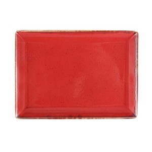 Bord voor ontbijt, porselein, 27cm, "Seasons", Rood - Porland