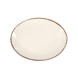 Piatto ovale, porcellana, 24cm, "Stagioni", Beige - Porland