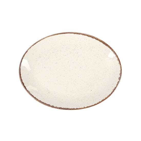 Oval tallrik, porslin, 24cm, "Seasons", Beige - Porland