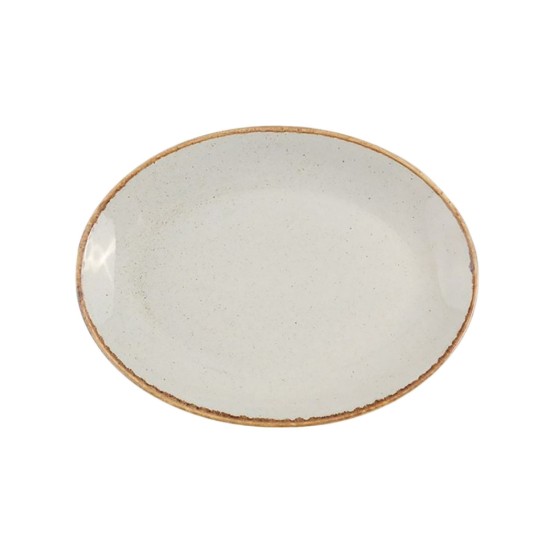 Οβάλ πιάτο, πορσελάνη, 24cm, "Seasons", Γκρι - Porland