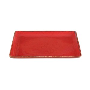Bord voor ontbijt, porselein, 27cm, "Seasons", Rood - Porland