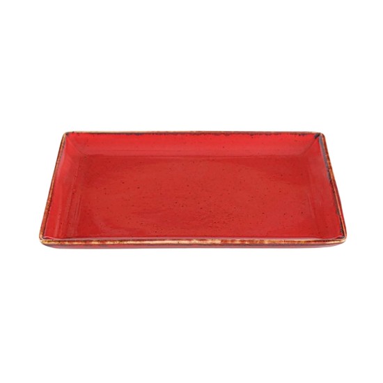 Plate for serving breakfast, porcelain, 27cm, "Seasons", Red - Porland