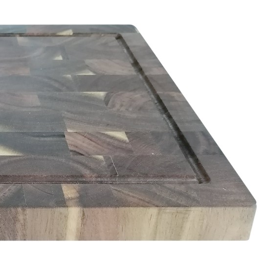 Tabla de cortar, madera de acacia, 40 × 30 cm, 3,5 cm de espesor - Zokura