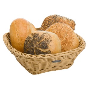 Vierkante broodmand, 19 x 19 cm, Lichtbeige - Saleen