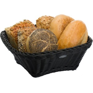 Vierkante broodmand, 23 x 23 cm, Zwart - Saleen