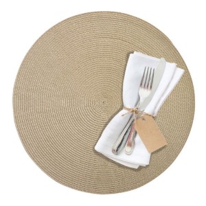 Sottopiatto rotondo, 38 cm, "Cerchio", Avorio - Saleen