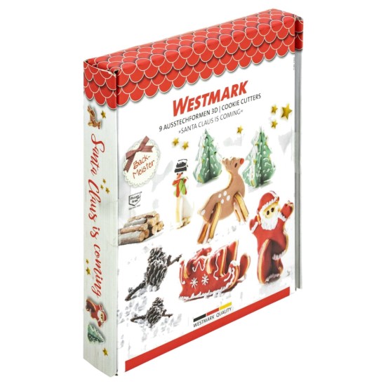 Set di tagliabiscotti 3D, 9 pezzi, "Santa Claus is coming" - Westmark