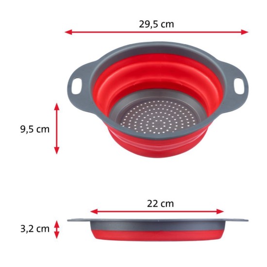 Collapsible strainer, plastic, 22 cm, "Maxi", red - Westmark