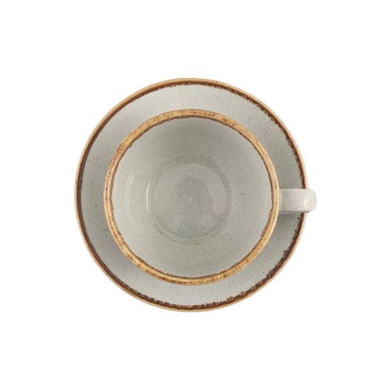 Tekop med underkop, porcelæn, 320ml, "Seasons", Grå - Porland