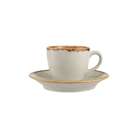 Kaffeetasse mit Untertasse, Porzellan, "Seasons", 80ml, Grau - Porland