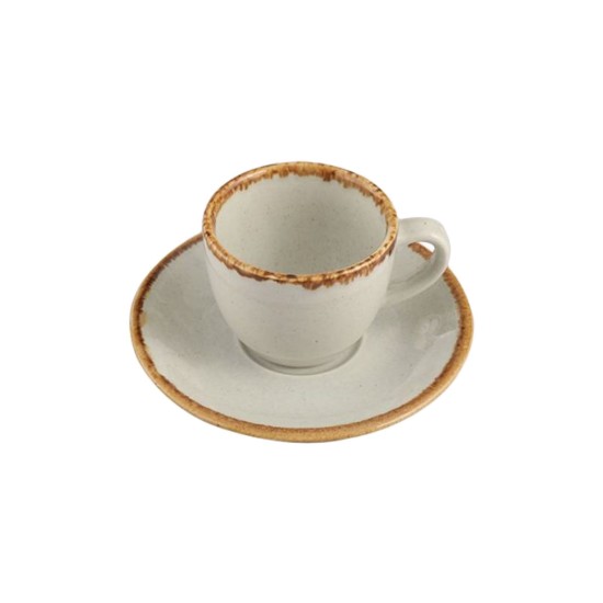 Kaffeetasse mit Untertasse, Porzellan, "Seasons", 80ml, Grau - Porland
