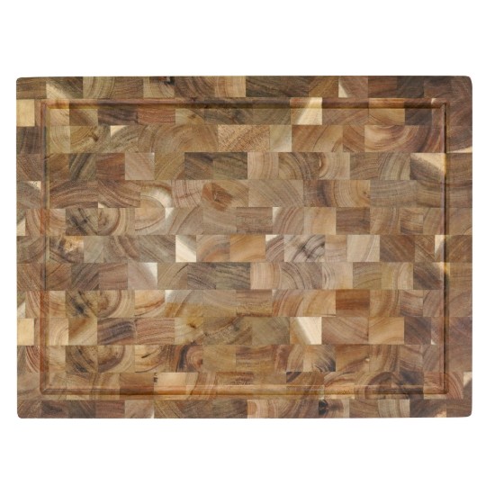 Tabla de cortar, madera de acacia, 40 × 30 cm, 3,5 cm de espesor - Zokura