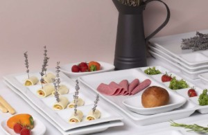 Rechthoekige schaal, porselein, 36cm, "Gastronomy Presentation" - Porland
