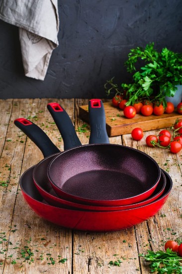 3-piece frying pan set, aluminum, "Red Diamond" - BRA