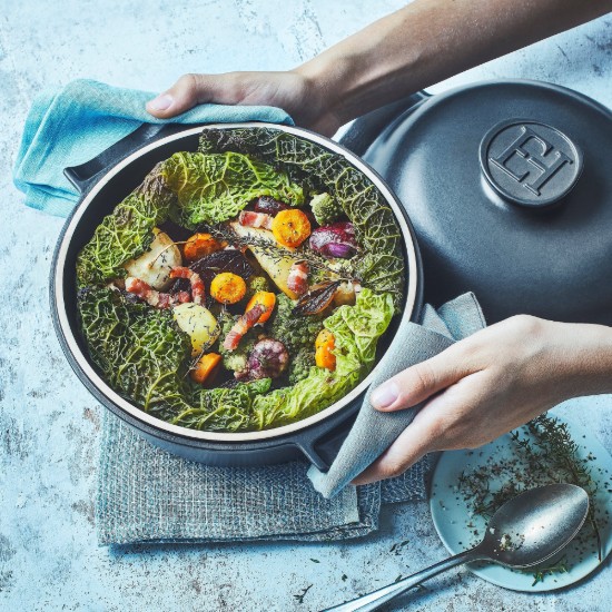 Marmite Cocotte en céramique, 22,5cm/2L, "Delight", Slate - Emile Henry