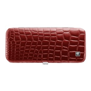 5-piece manicure set, stainless steel, leather wallet crocodile-model, red - Zwilling Classic Inox