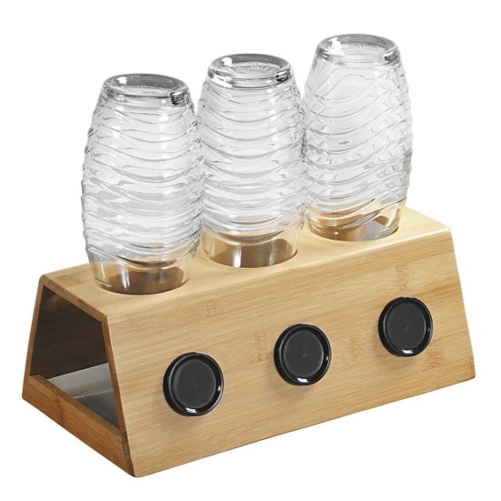Estendal para garrafas com bandeja, bambu, 32 x 12 x 17,5 cm - Kesper