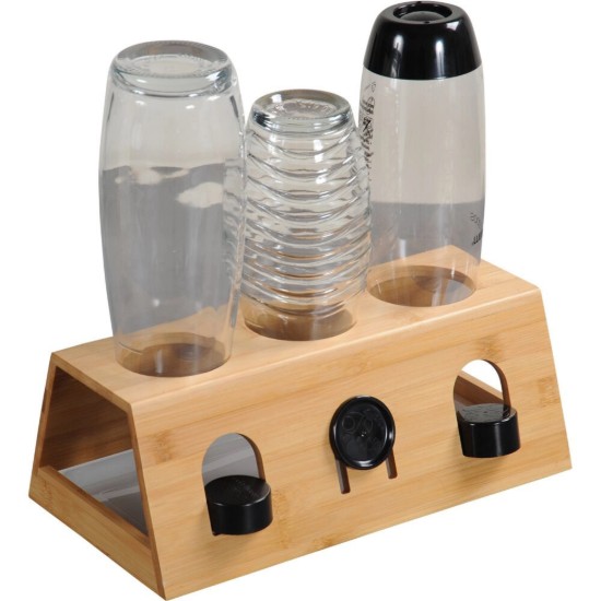 Estendal para garrafas com bandeja, bambu, 32 x 12 x 17,5 cm - Kesper