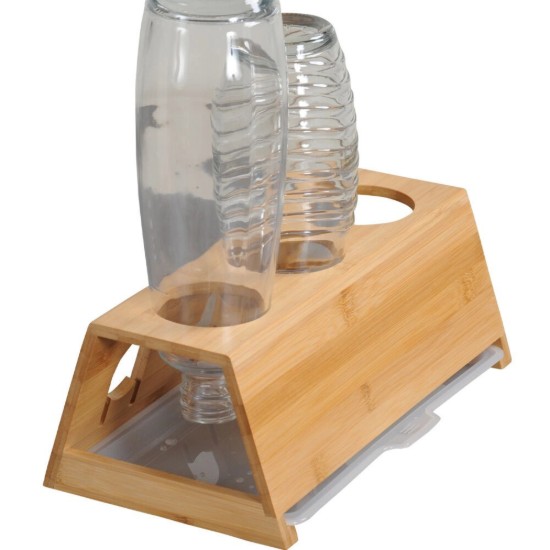 Estendal para garrafas com bandeja, bambu, 32 x 12 x 17,5 cm - Kesper