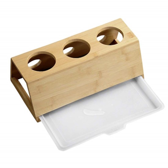 Estendal para garrafas com bandeja, bambu, 32 x 12 x 17,5 cm - Kesper