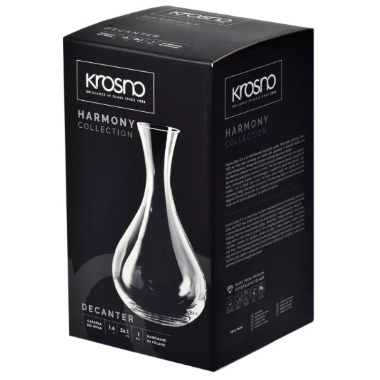 Καράφα κρασιού από κρυστάλλινο γυαλί, 1,8L, "Harmony" - Krosno