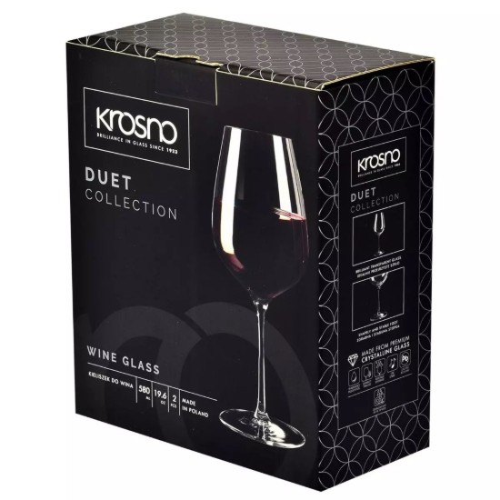Set aus 2 Weingläsern aus Kristallglas, 580 ml, "Duet" - Krosno
