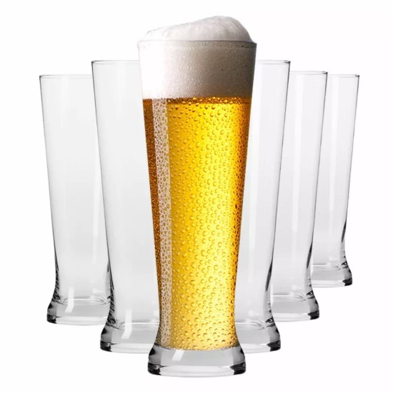 Set di 6 bicchieri da birra Pilsner, in vetro, 500 ml, "Mixology" - Krosno