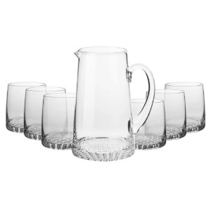 7-delige waterserveerset, kristallijn glas, "Fjord" - Krosno