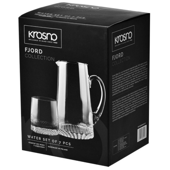7-delige waterserveerset, kristallijn glas, "Fjord" - Krosno