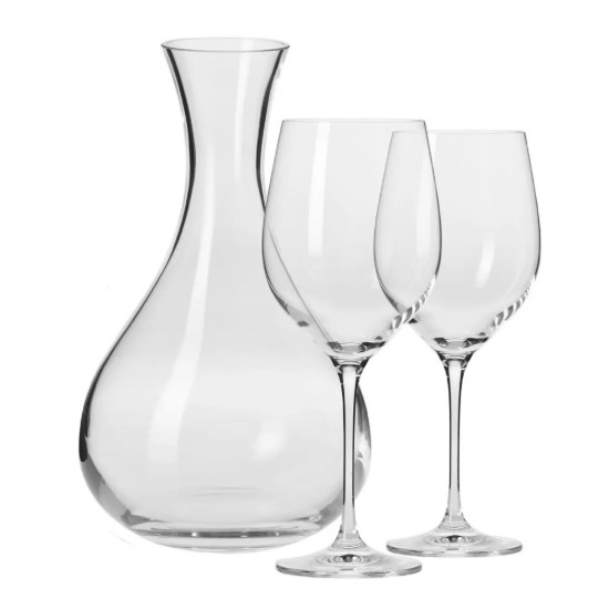 Servizio da vino 3 pezzi in vetro cristallino "Harmony" - Krosno