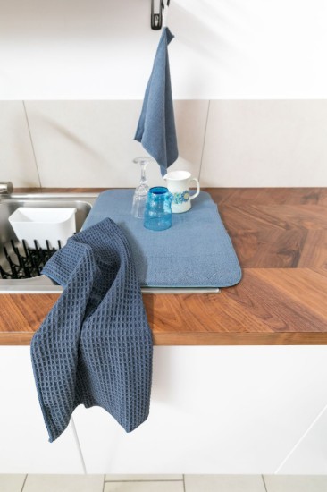 Lot de 2 torchons de cuisine, microfibre, 40 × 60 cm, "Essential", "Grey" - Tiseco