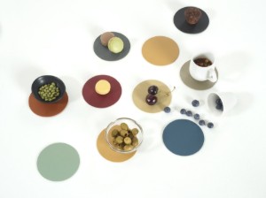 Set di 4 sottobicchieri per bicchieri, 10 cm, Togo, Caramel - Tiseco