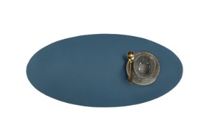 Ovale tafelloper, 33 x 70 cm, "Togo", Blauw - Tiseco