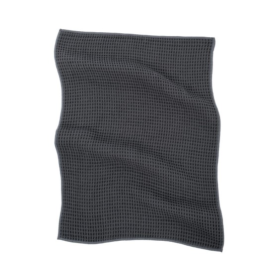 Lot de 2 torchons de cuisine, microfibre, 40 × 60 cm, "Essential", "Grey" - Tiseco
