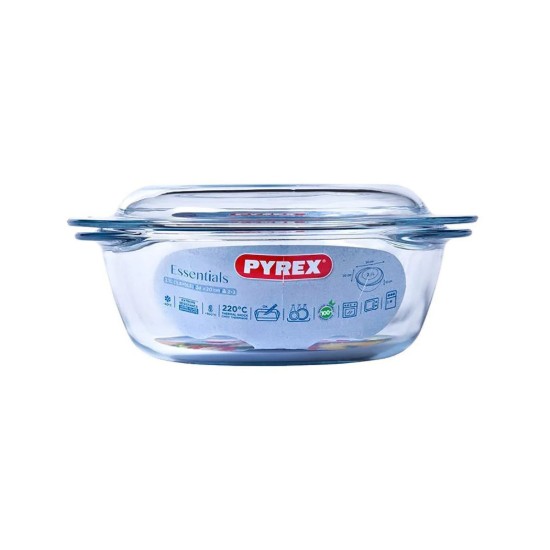 Pentola rotonda con coperchio, in vetro resistente al calore, 3,5 L + 1,4 L, "Classic" - Pyrex