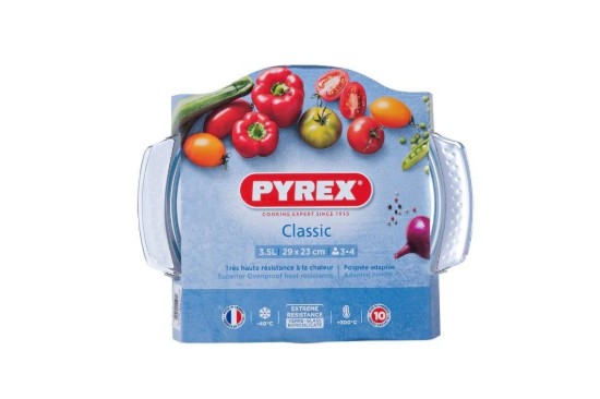 Pentola rotonda con coperchio, in vetro resistente al calore, 3,5 L + 1,4 L, "Classic" - Pyrex