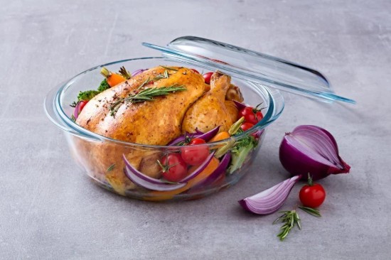 Pentola rotonda con coperchio, in vetro resistente al calore, 3,5 L + 1,4 L, "Classic" - Pyrex