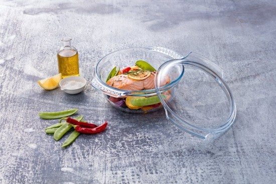 Pentola rotonda con coperchio, in vetro resistente al calore, 3,5 L + 1,4 L, "Classic" - Pyrex
