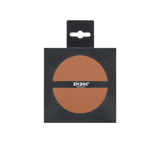 Set di 4 sottobicchieri per bicchieri, 10 cm, Togo, Caramel - Tiseco