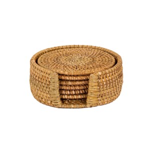 Set sottobicchieri 6 pezzi, 10 cm, Natural - Tiseco