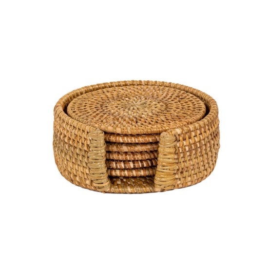 Set sottobicchieri 6 pezzi, 10 cm, Natural - Tiseco
