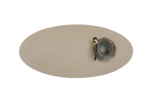 Ovale tafelloper, 33 x 70 cm, "Togo", Taupe - Tiseco